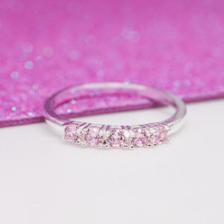 Anillo Promesa Media Churumbela Pink Plata 925