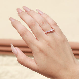 Anillo Promesa Media Churumbela Pink Plata 925