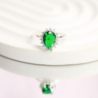 Anillo Promesa Green Drop Plata 925