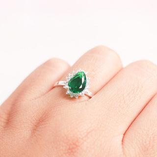 Anillo Promesa Green Drop Plata 925