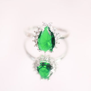 Anillo Promesa Green Drop Plata 925