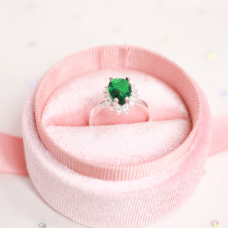 Anillo Promesa Green Drop Plata 925