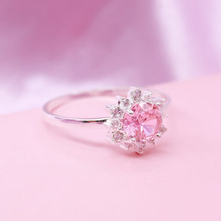 Anillo Promesa Flor Pink Plata 925