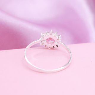 Anillo Promesa Flor Pink Plata 925