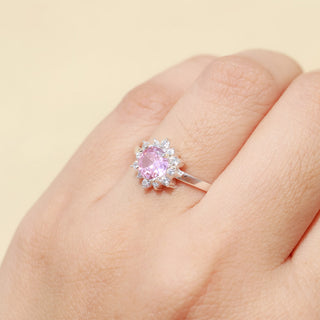 Anillo Promesa Flor Pink Plata 925