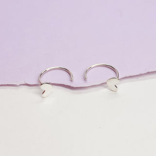 Aretes Heart Minimal Plata 925