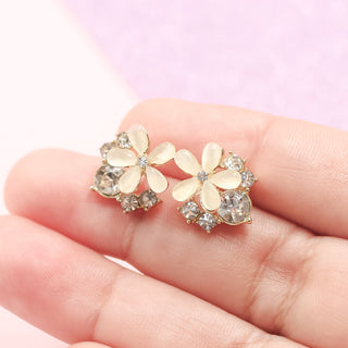 Aretes Florales de Ópalo con Zirconias