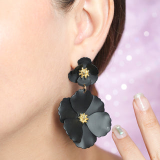 Aretes de Orquídea Azabache