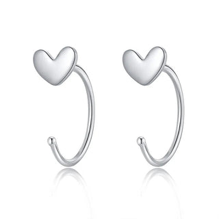 Aretes Heart Minimal Plata 925