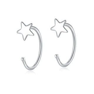 Aretes Star Minimal Plata 925