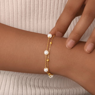 Pulsera Perla Doble