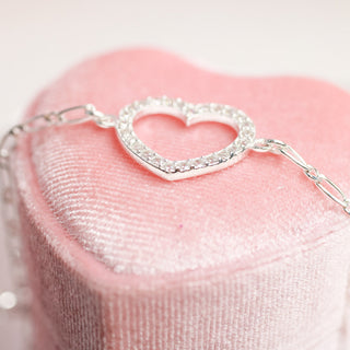 Pulsera Ajustable Heart Plata 925