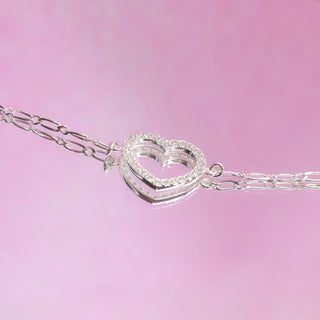 Pulsera Ajustable Heart Plata 925