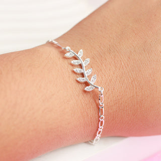 Pulsera Ajustable Hojitas Plata 925