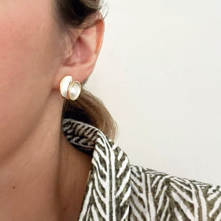 Aretes Perla White