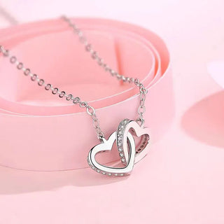 Collar Dos Corazones Plata925