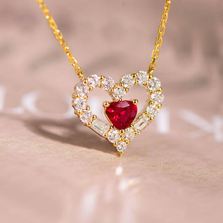 Collar Ruby Heart Plata 925