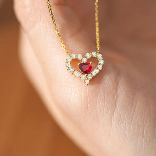 Collar Ruby Heart Plata 925